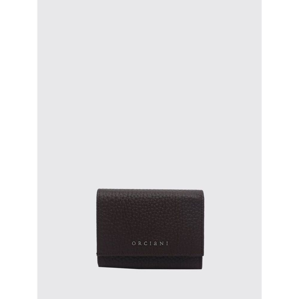Orciani Women Orciani Hammered Calfskin Leather Bifold Wallet With Flap